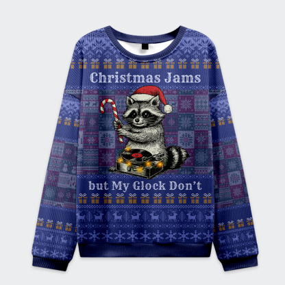 Tokyo-Tiger Christmas Jams But Glock Don’t Christmas Ugly Sweatshirt