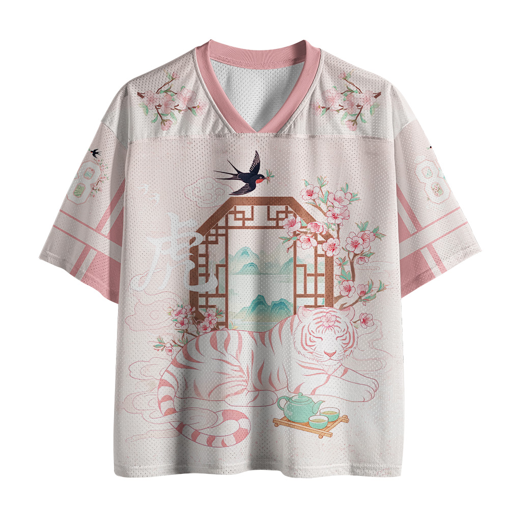 Tokyo-Tiger Sakura White Tiger Mesh Jersey