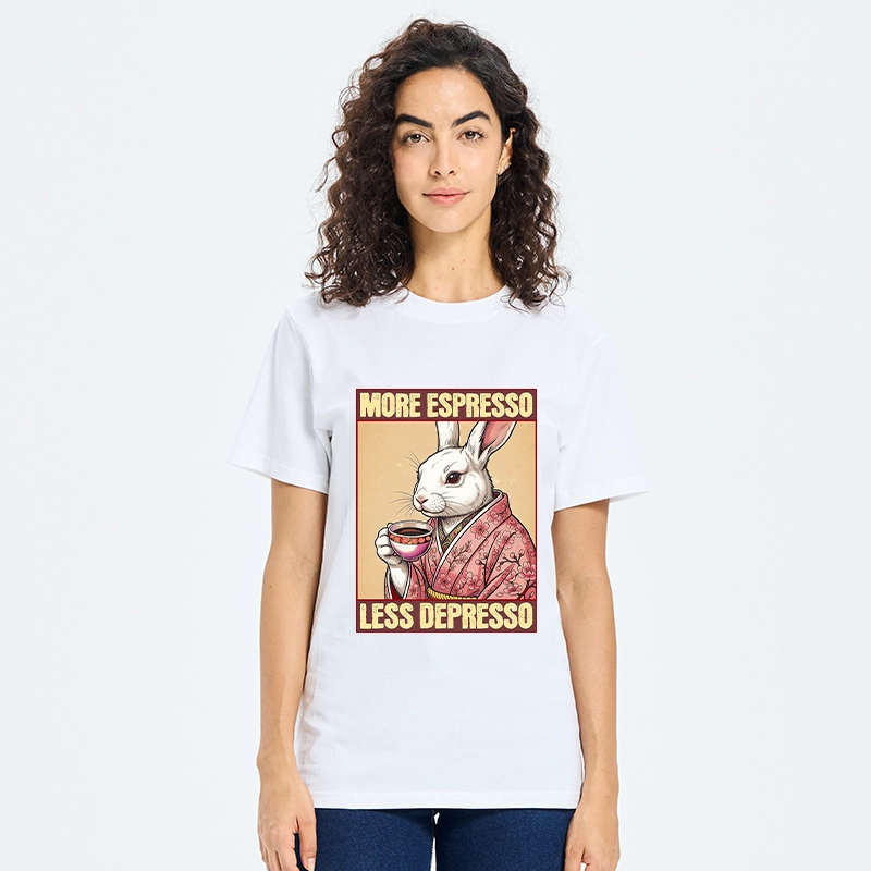Tokyo-Tiger Happy Sakura Bunny Drinks Morning Espresso Classic T-Shirt