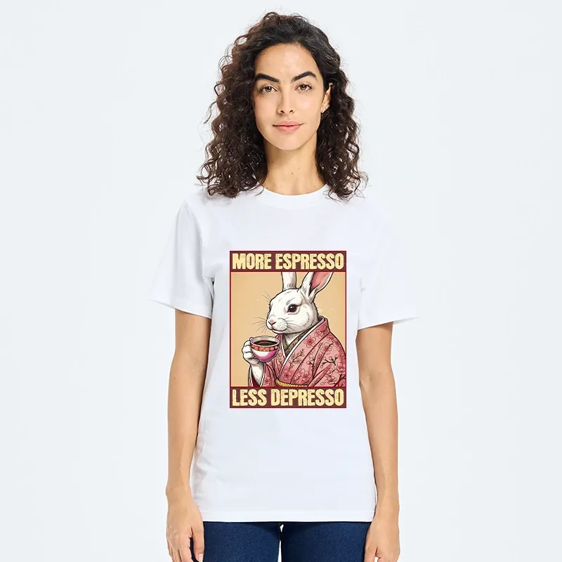 Tokyo-Tiger Happy Sakura Bunny Drinks Morning Espresso Classic T-Shirt