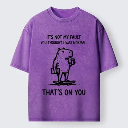 Tokyo-Tiger Funny Honest Skate Capybara Meme Washed T-Shirt