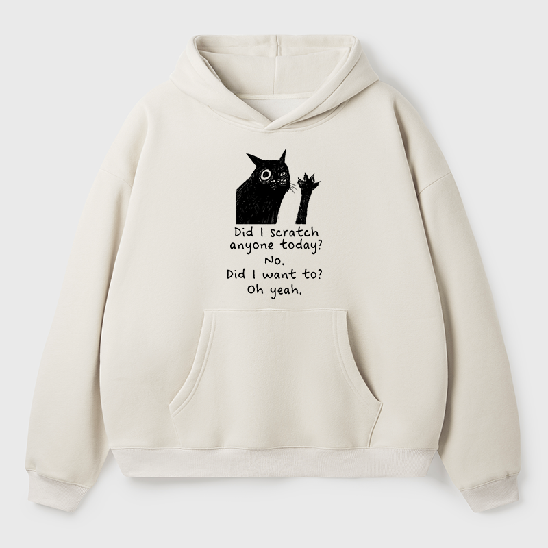 Tokyo-Tiger Black Cat Scratches People Adult Fleece Hoodie