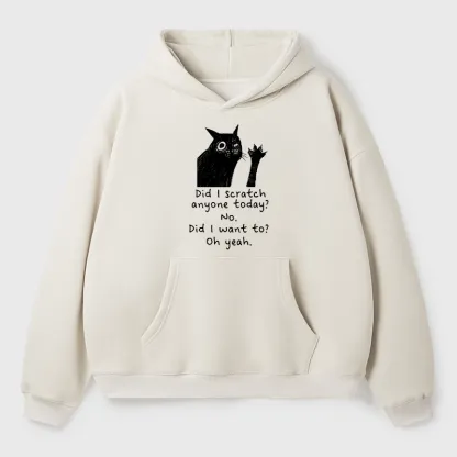 Tokyo-Tiger Black Cat Scratches People Adult Fleece Hoodie