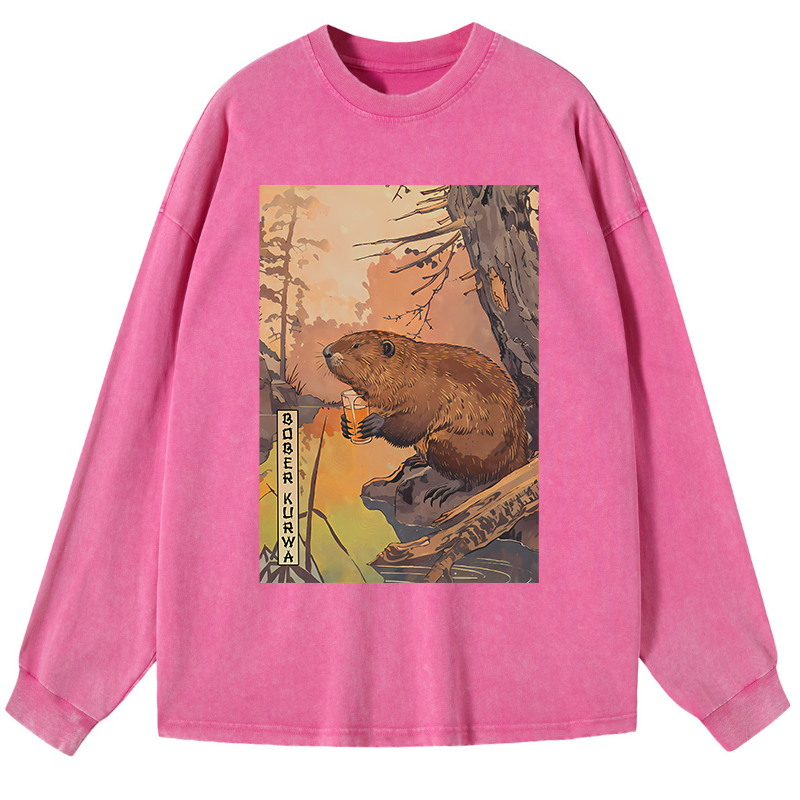 Tokyo-Tiger Beaver By The River Washed Long Sleeve T-Shirt