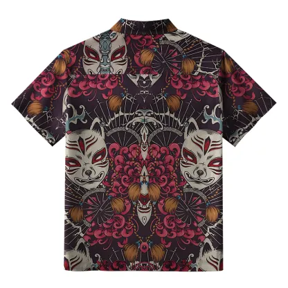 Tokyo-Tiger Fox Mask Button-up Shirt