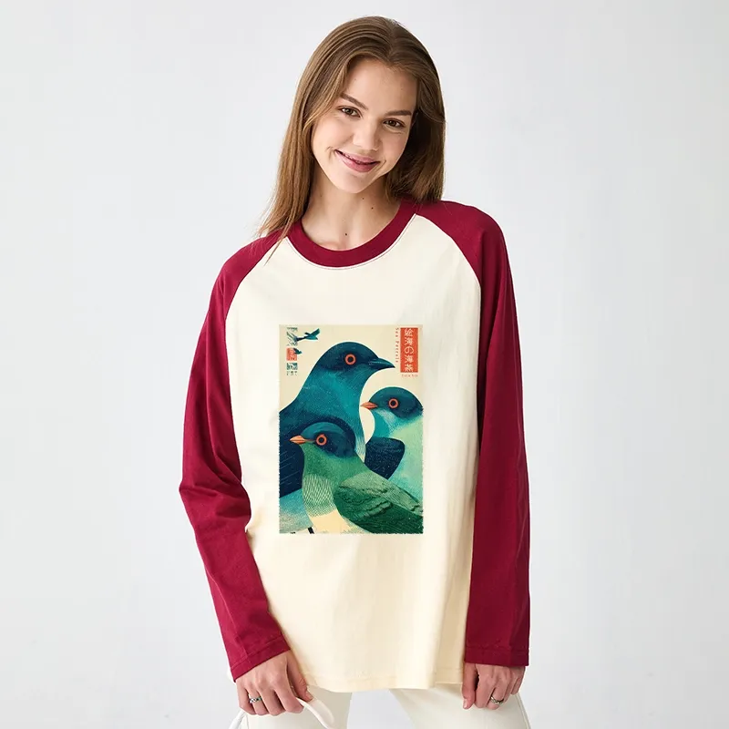 Tokyo-Tiger Petrels Of The Painted Sea Raglan Long Sleeve T-shirt