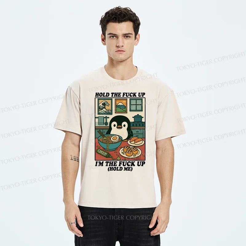 Tokyo-Tiger Troublesome Penguin Washed T-Shirt