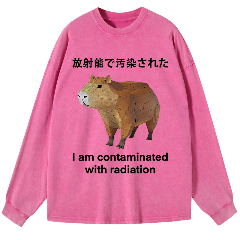 Tokyo-Tiger Capybara Contaminated By Radiation Washed Long Sleeve T-Shirt