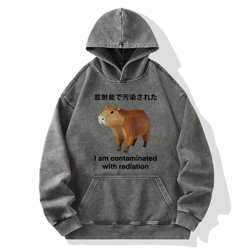 Tokyo-Tiger Capybara Contaminated By Radiation Washed Hoodie