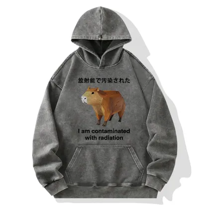 Tokyo-Tiger Capybara Contaminated By Radiation Washed Hoodie