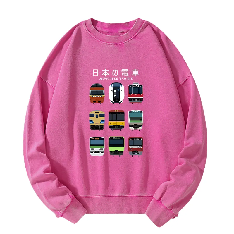 Tokyo-Tiger Japanese Train Collection  Washed Sweatshirt