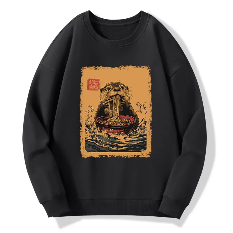 Tokyo-Tiger Ramen Lover Otter Circle Sweatshirt
