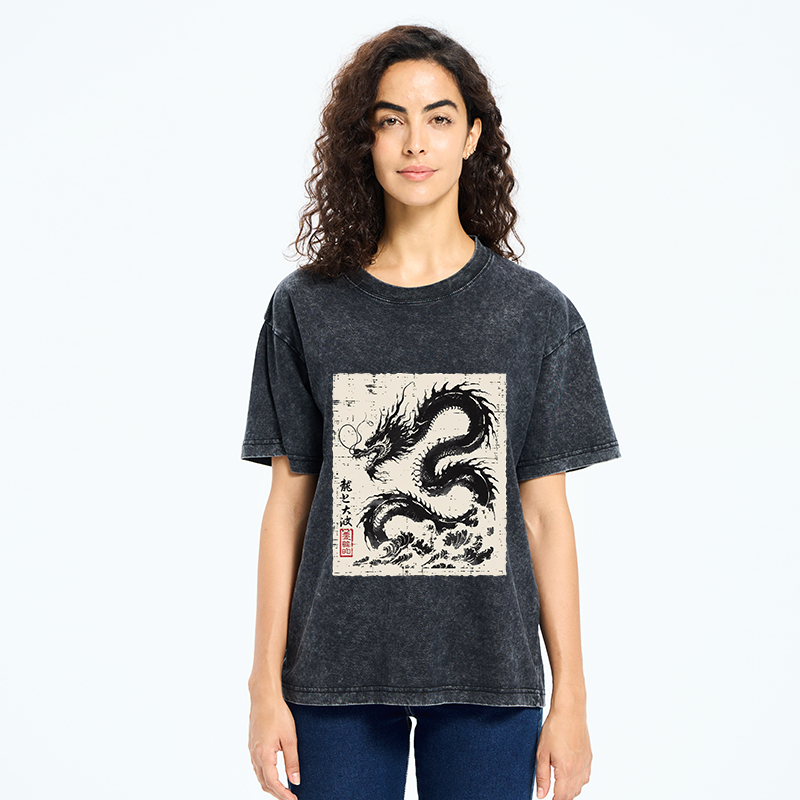 Tokyo-Tiger Black Dragon Washed T-Shirt