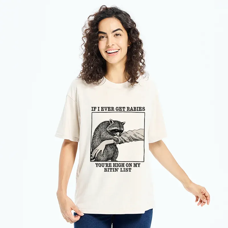 Tokyo-Tiger Raccoon Bites Washed T-Shirt