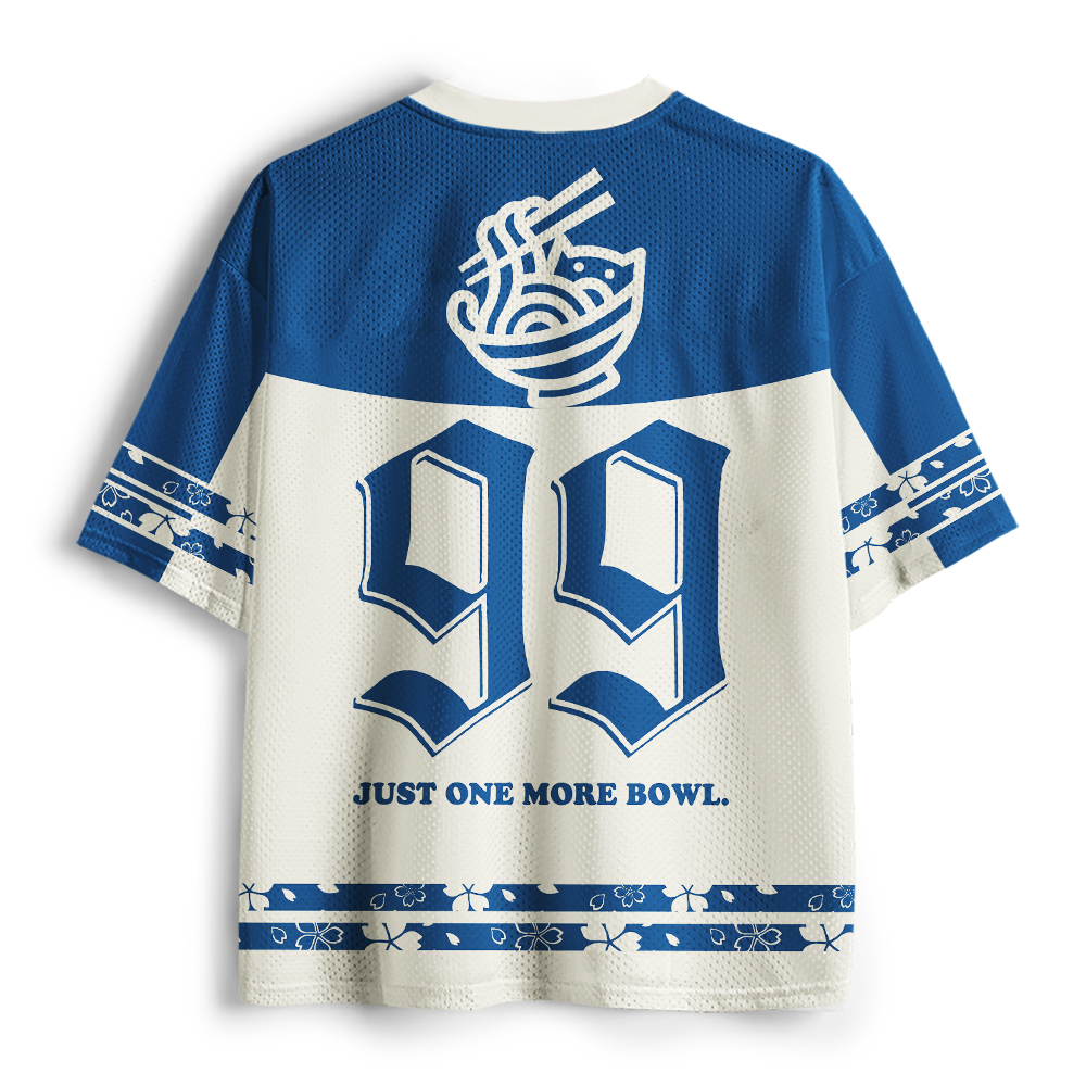 Tokyo-Tiger Cute Orange Cat Ramen Mesh Jersey