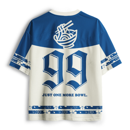 Tokyo-Tiger Cute Orange Cat Ramen Mesh Jersey