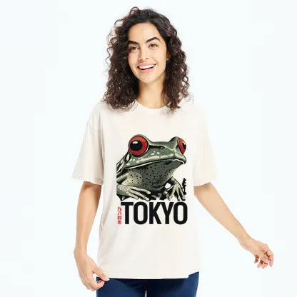Tokyo-Tiger Retro Tokyo Frog Washed T-Shirt