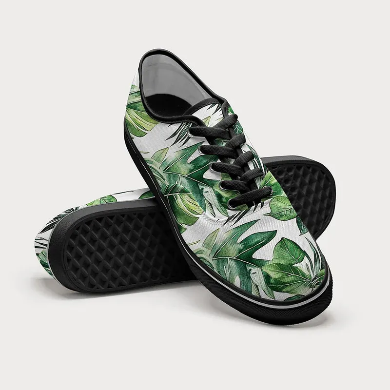 Tokyo-Tiger Tropical Leaf Dance Canvas Shoes