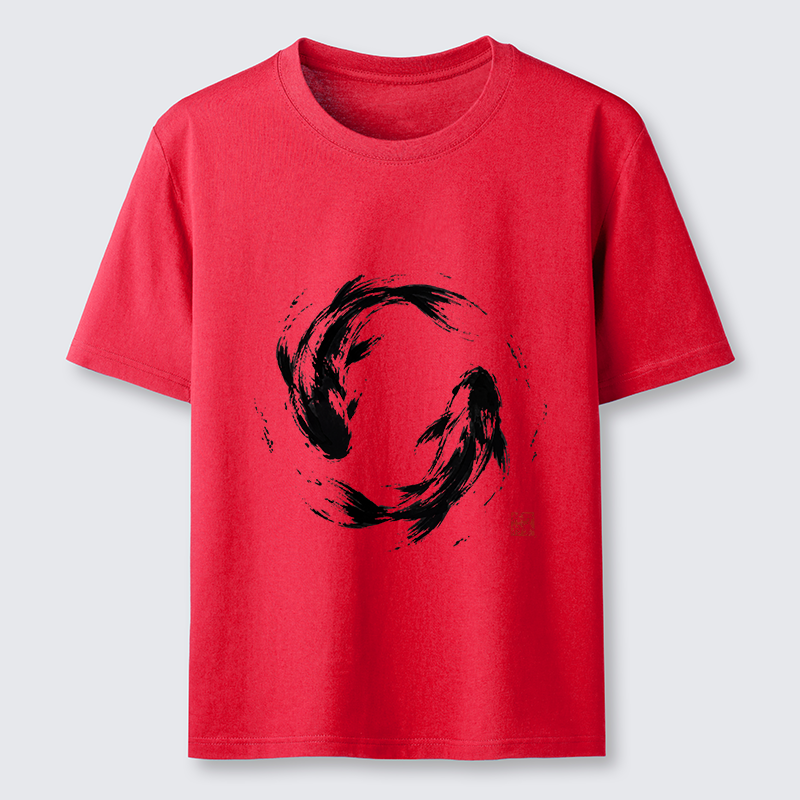 Tokyo-Tiger Ink Koi Fish Circle Classic T-Shirt