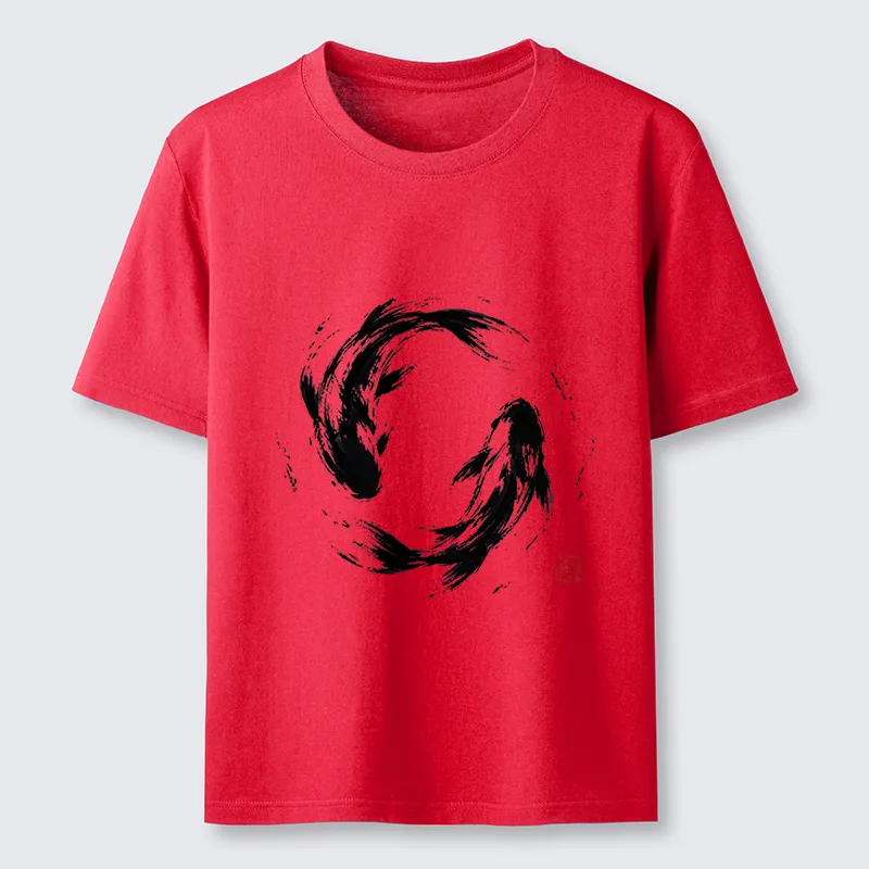 Tokyo-Tiger Ink Koi Fish Circle Classic T-Shirt