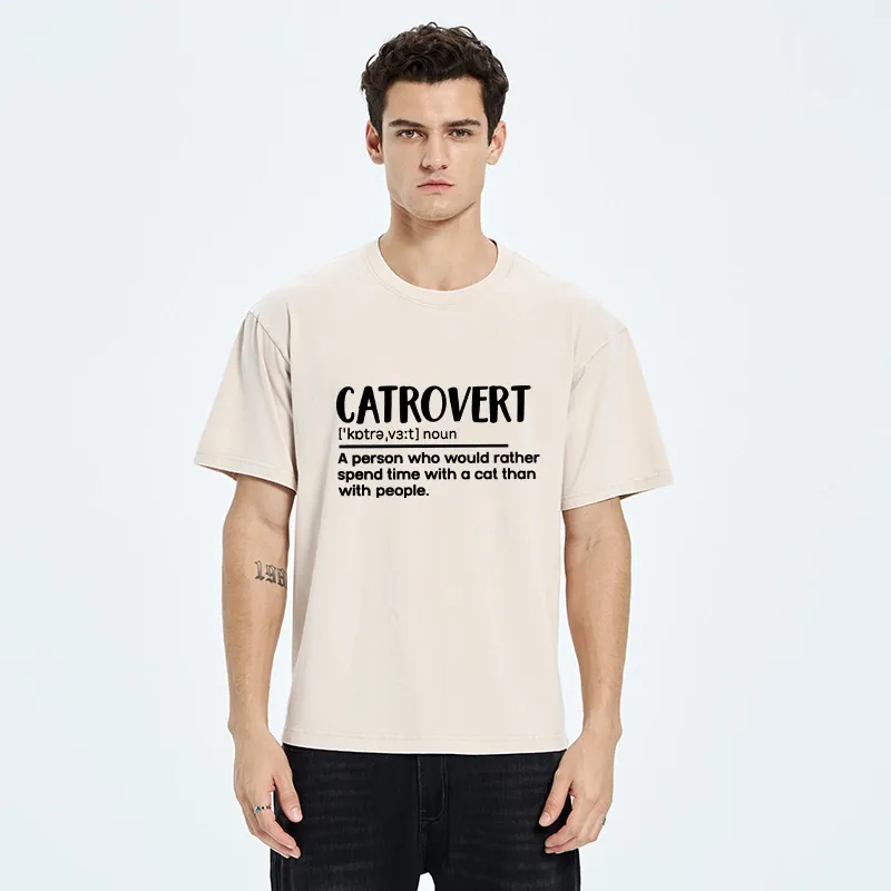 Tokyo-Tiger Catrovert Love Cats Not People Washed T-Shirt