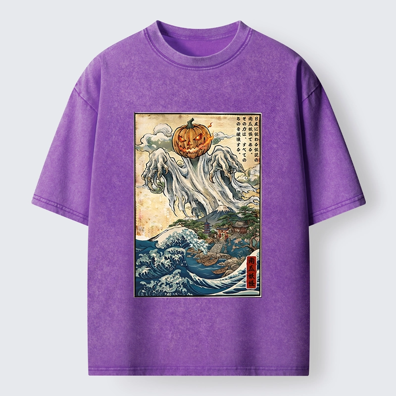 Tokyo‑Tiger Pumpkin Yokai Washed T‑Shirt