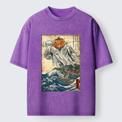 Tokyo‑Tiger Pumpkin Yokai Washed T‑Shirt