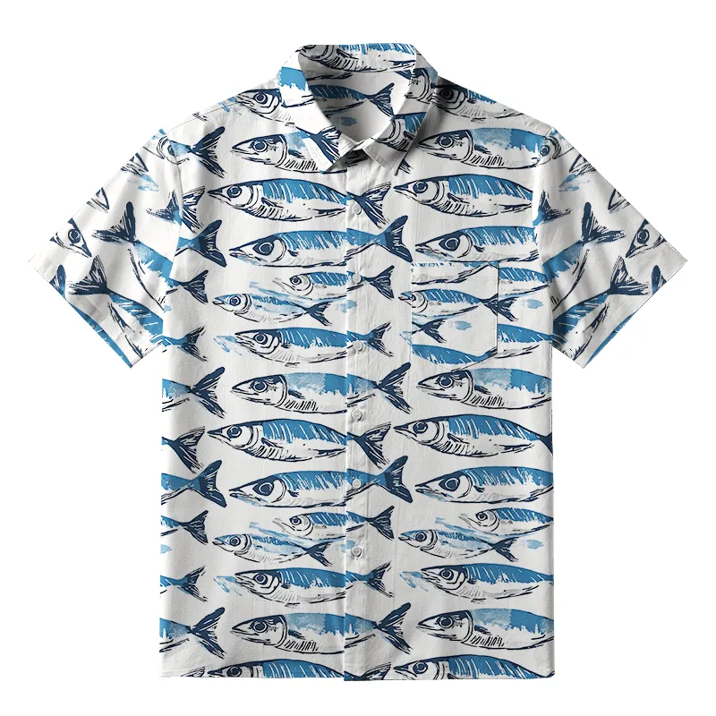 Tokyo-Tiger Oceanic Fish Button-up Shirt