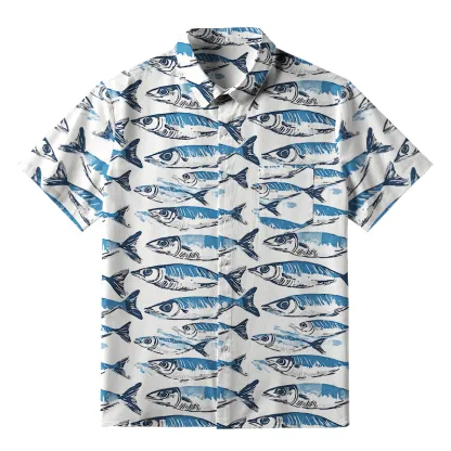 Tokyo-Tiger Oceanic Fish Button-up Shirt