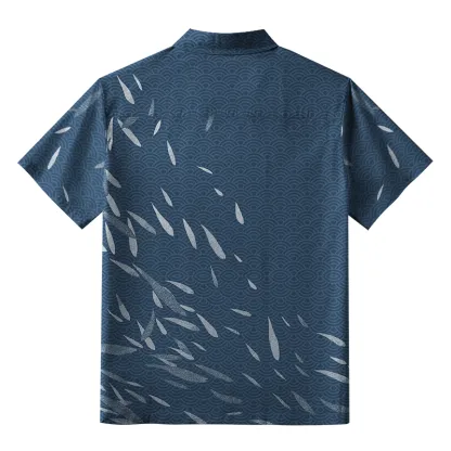 Tokyo-Tiger Falling Leaves And Ripples Aloha Hawaiian Shirt