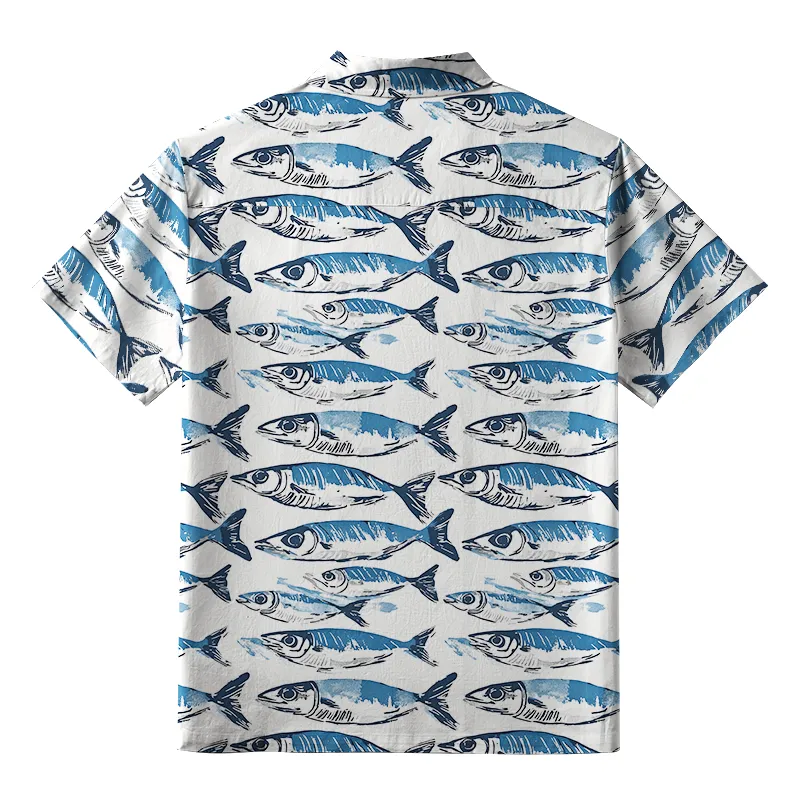 Tokyo-Tiger Oceanic Fish Button-up Shirt