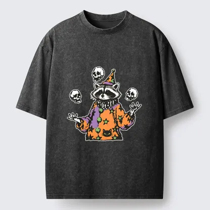 Tokyo‑Tiger Meme Jester Raccoon Washed T‑Shirt