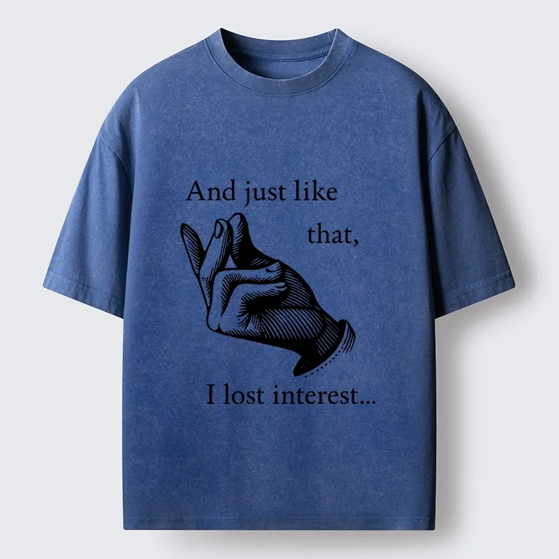 Tokyo‑Tiger Funny Lose Interest Washed T‑Shirt