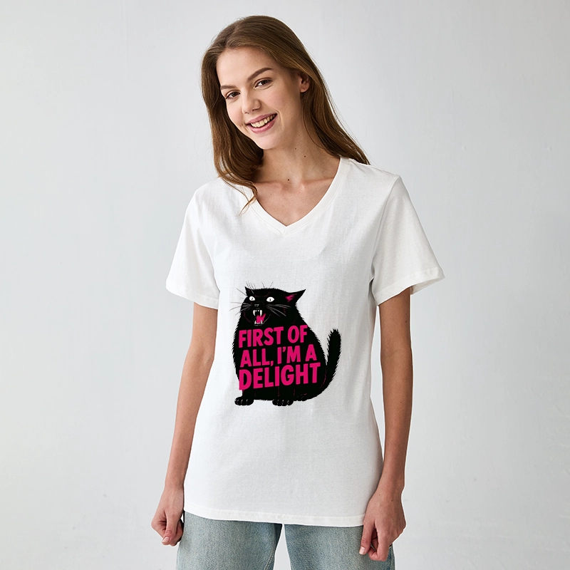 Tokyo-Tiger Roaring Black Cat V-Neck Classic T-Shirt