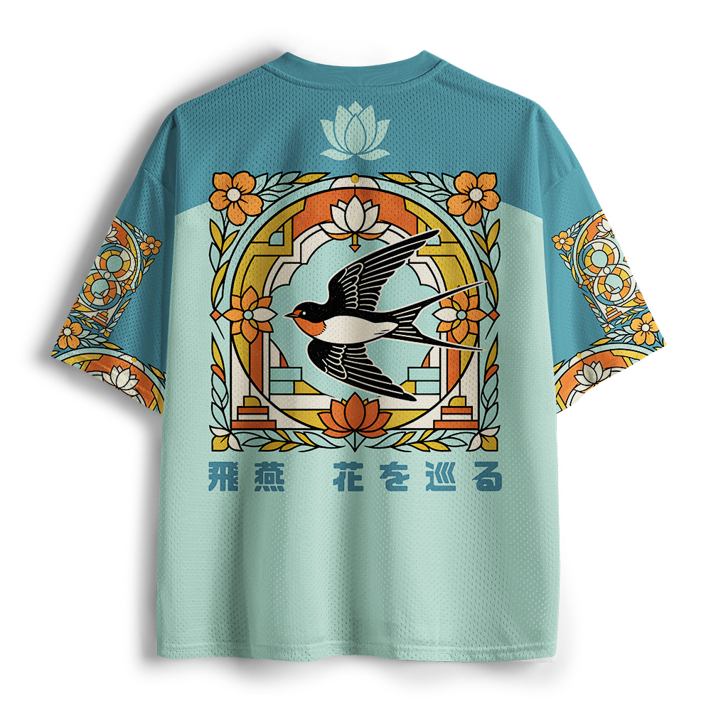 Tokyo-Tiger Swallow Flower Mesh Jersey