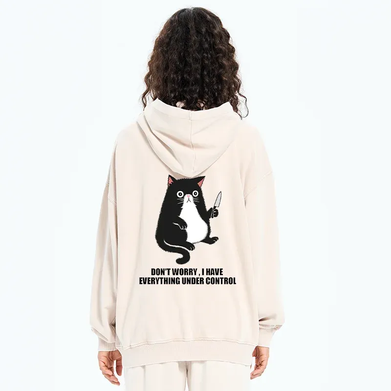 Tokyo-Tiger Cat Said Don't Worry Washed Zip Hoodie