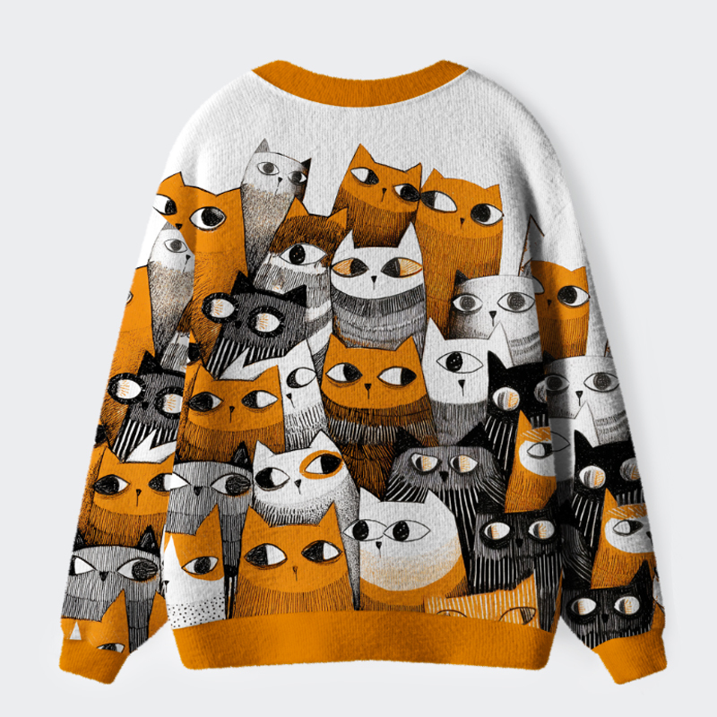Tokyo-Tiger A Chorus Of Cats Cardigan Sweater