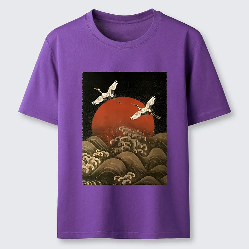 Tokyo-Tiger Japanese Crane Wave Art Classic T-Shirt