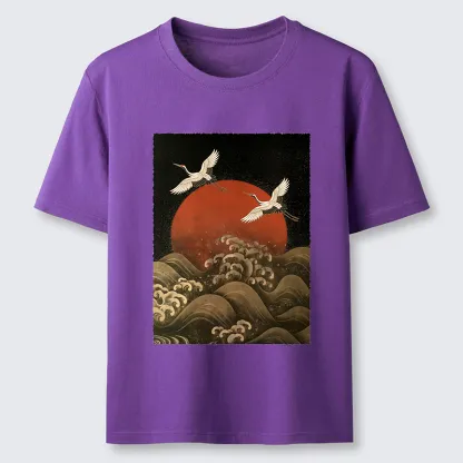 Tokyo-Tiger Japanese Crane Wave Art Classic T-Shirt