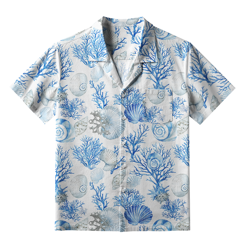 Tokyo-Tiger Shell And Coral Aloha Hawaiian Shirt