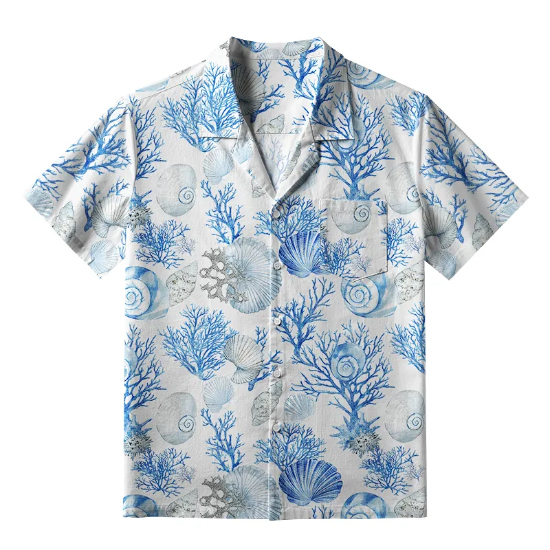 Tokyo-Tiger Shell And Coral Aloha Hawaiian Shirt