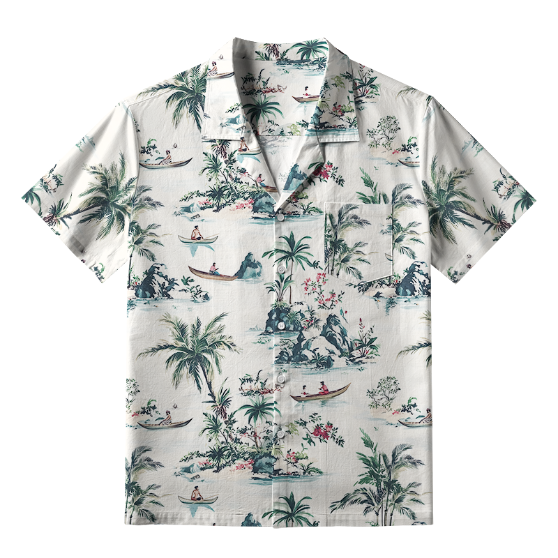 Tokyo-Tiger Tropical Scenery Aloha Hawaiian Shirt
