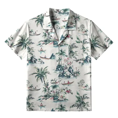 Tokyo-Tiger Tropical Scenery Aloha Hawaiian Shirt