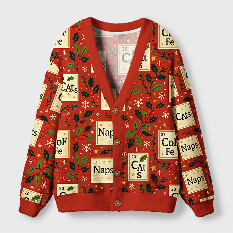 Tokyo-Tiger Periodic Table Funny Ugly Cardigan Sweater Sale