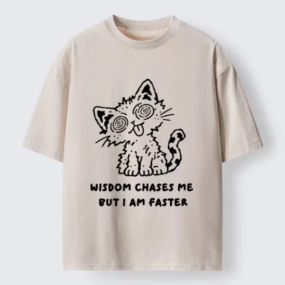 Tokyo-Tiger Escape Wisdom Cat Funny Meme Washed T-Shirt