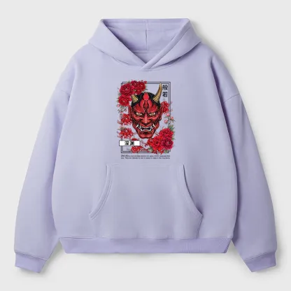 Tokyo-Tiger Cool Oni Floral Art Adult Fleece Hoodie