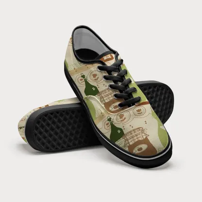 Tokyo-Tiger Cat On The Shelf Canvas Shoes