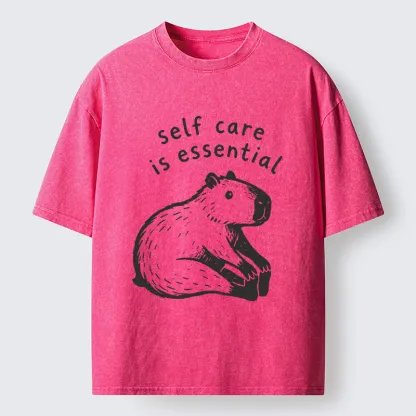 Tokyo‑Tiger Chill Capybara Meme Washed T‑Shirt