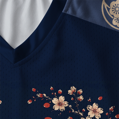 Tokyo-Tiger Japanese Twin Koi Wave Art Paneled Long Sleeve Jersey