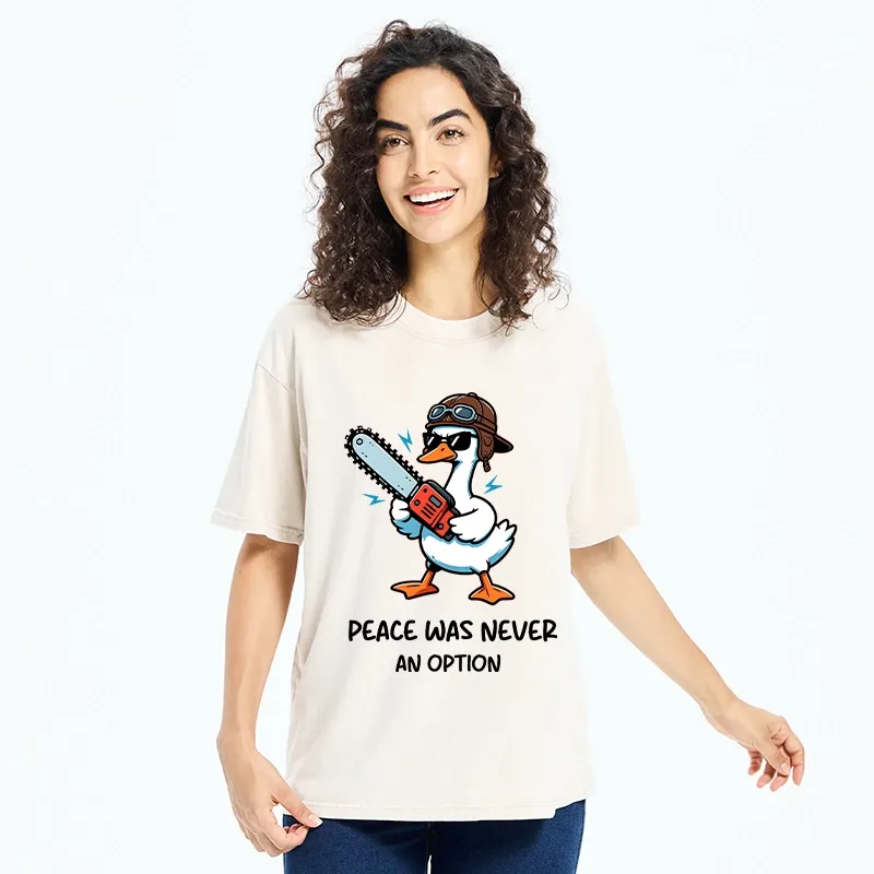 Tokyo-Tiger Funny Chainsaw Goose Meme Washed T-Shirt